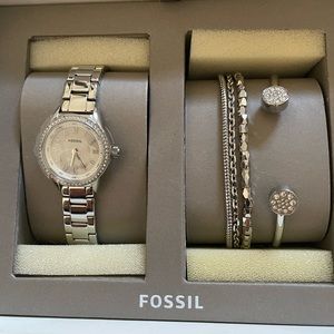 Fossil watch and bracelet set